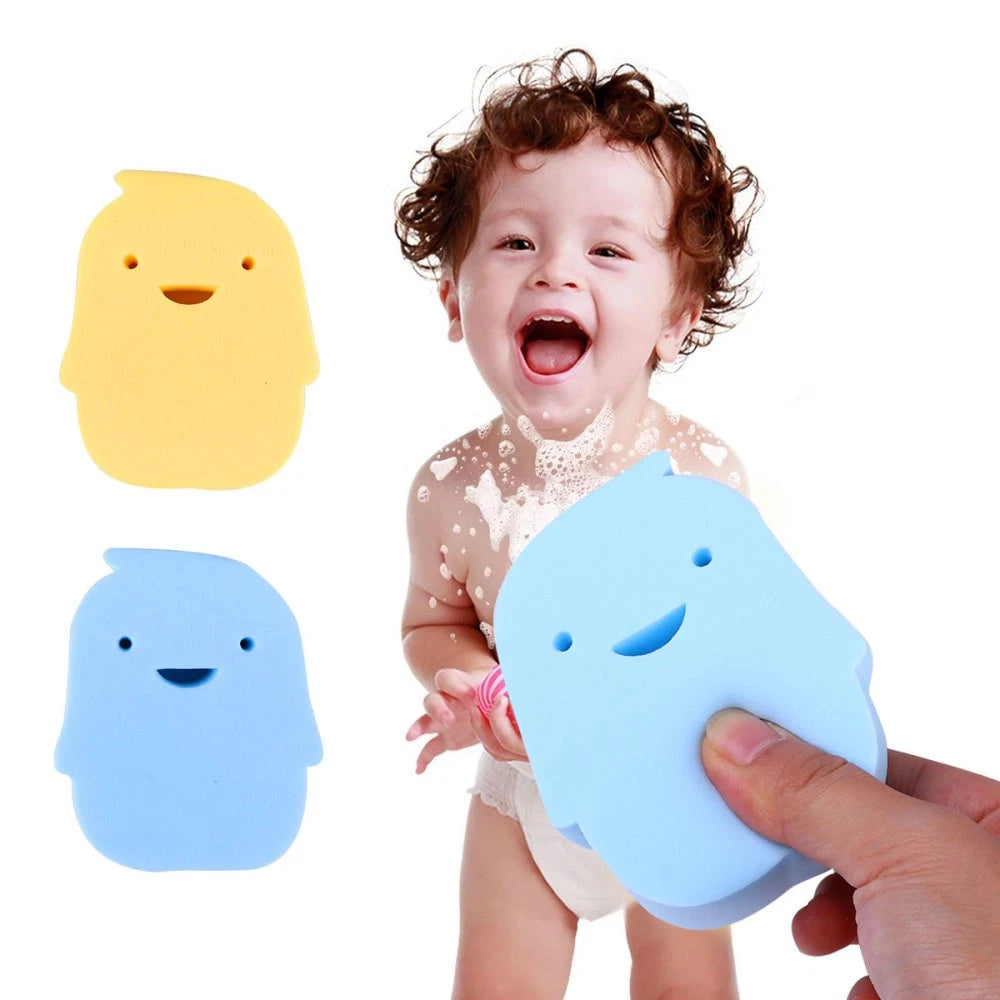 2 Pcs PVA Infant Shower Sponge Baby Bath Rubbing Scrubber Body Bath Brush