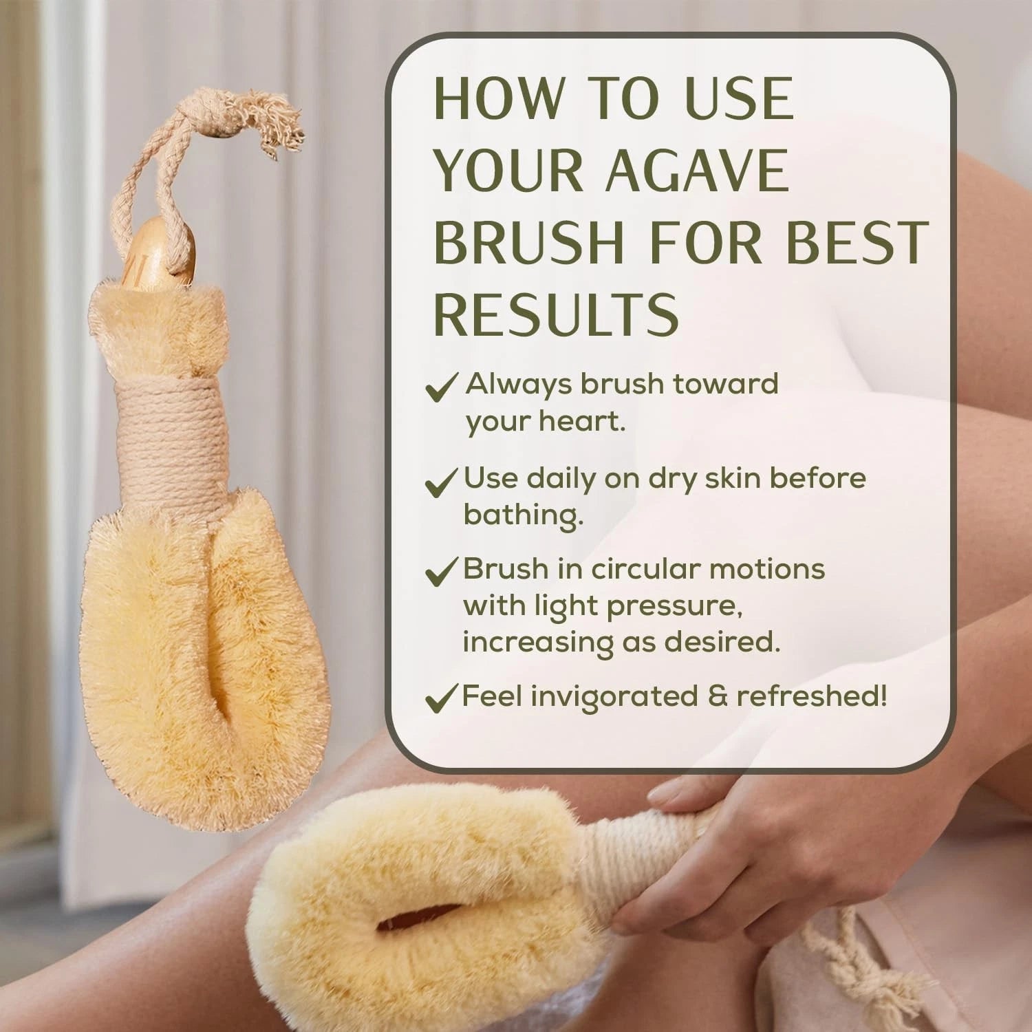 Agave Botanical Dry Body Brush: Natural bristles to aid lymphatic drainage