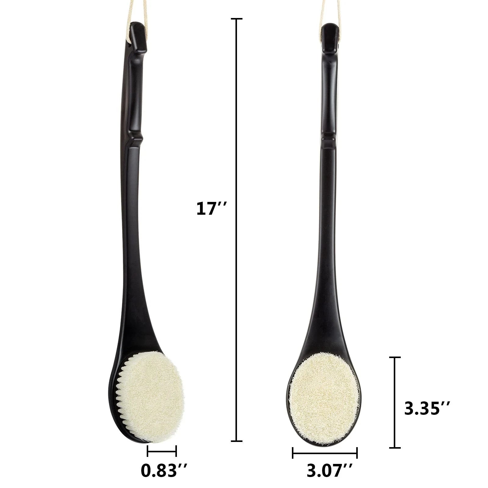 17Inch Long Handle Body Back Scrubber Shower Brush for Deep Cleaning Exfoliation