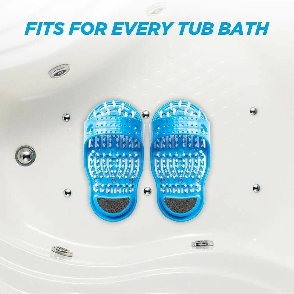 Foot Scrubber Brush Slipper Massage Wash Easy Cleaner Bath Shower Spa Scrub Feet
