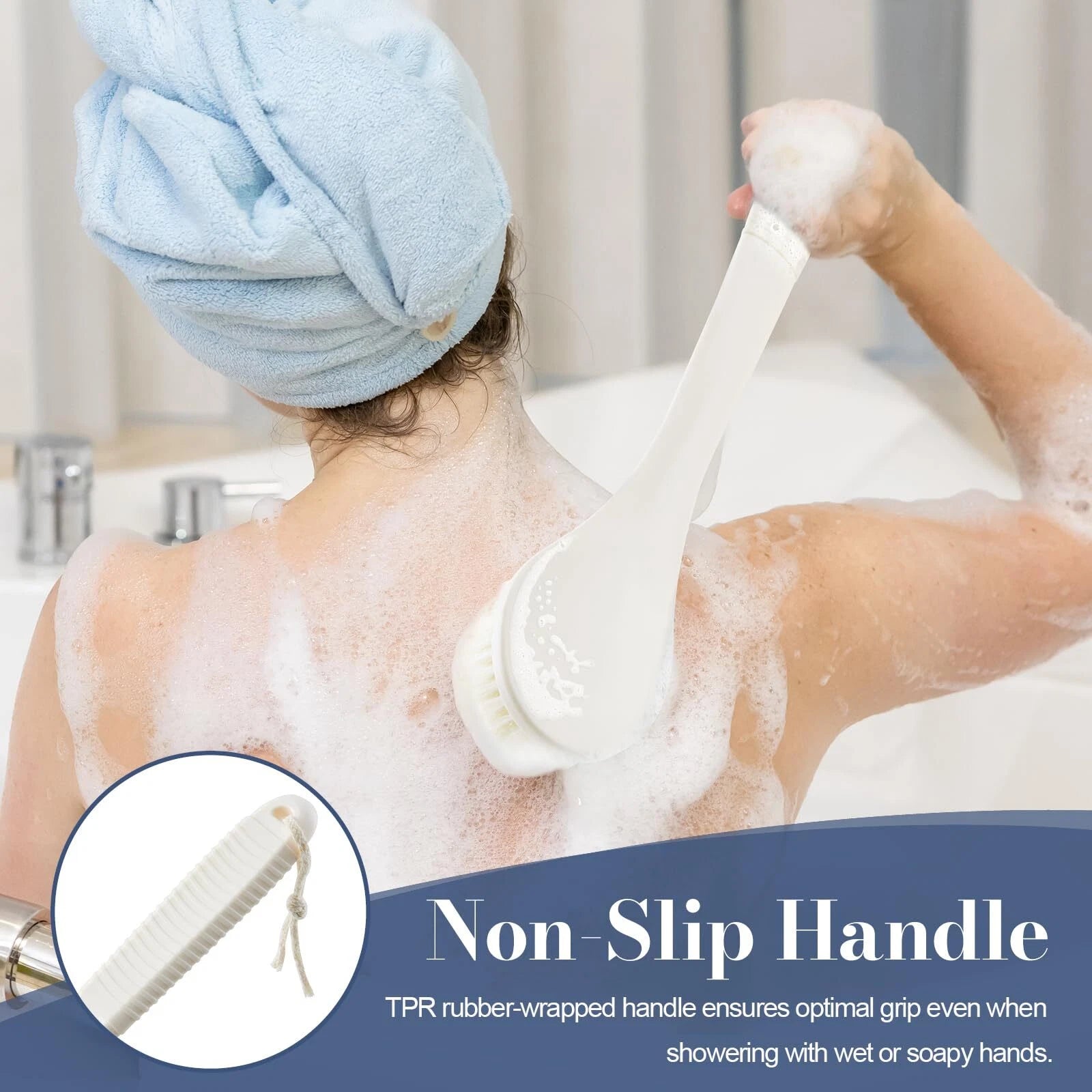 Back Scrubber For Shower Shower Body Brush For Cleaning With Long Handle For Sho