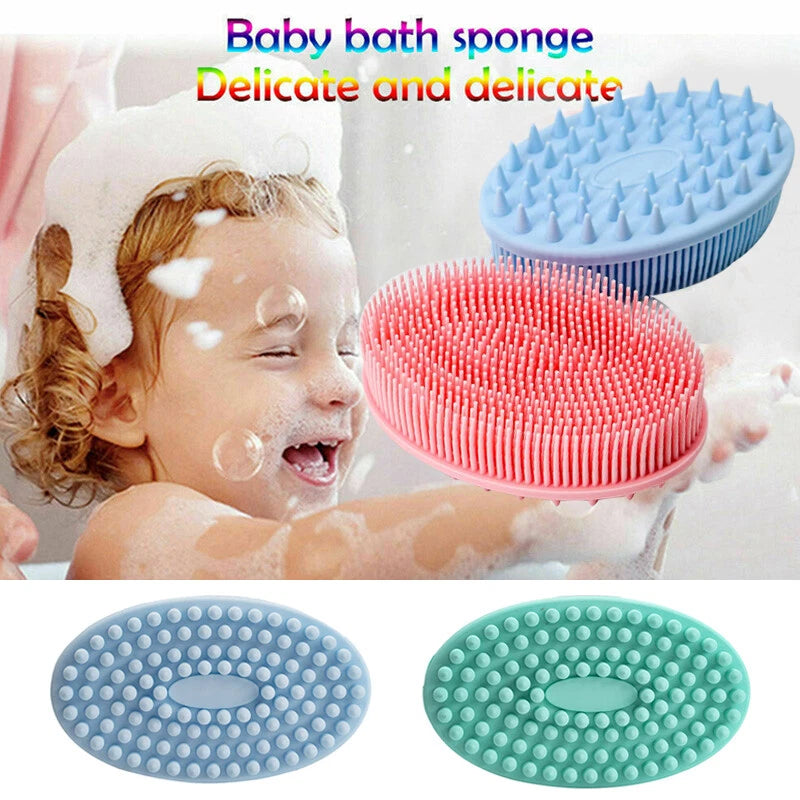 Bath Brush Scalp Massager Silicone Bristles Body Scrubber Washing Comb Bath Tool