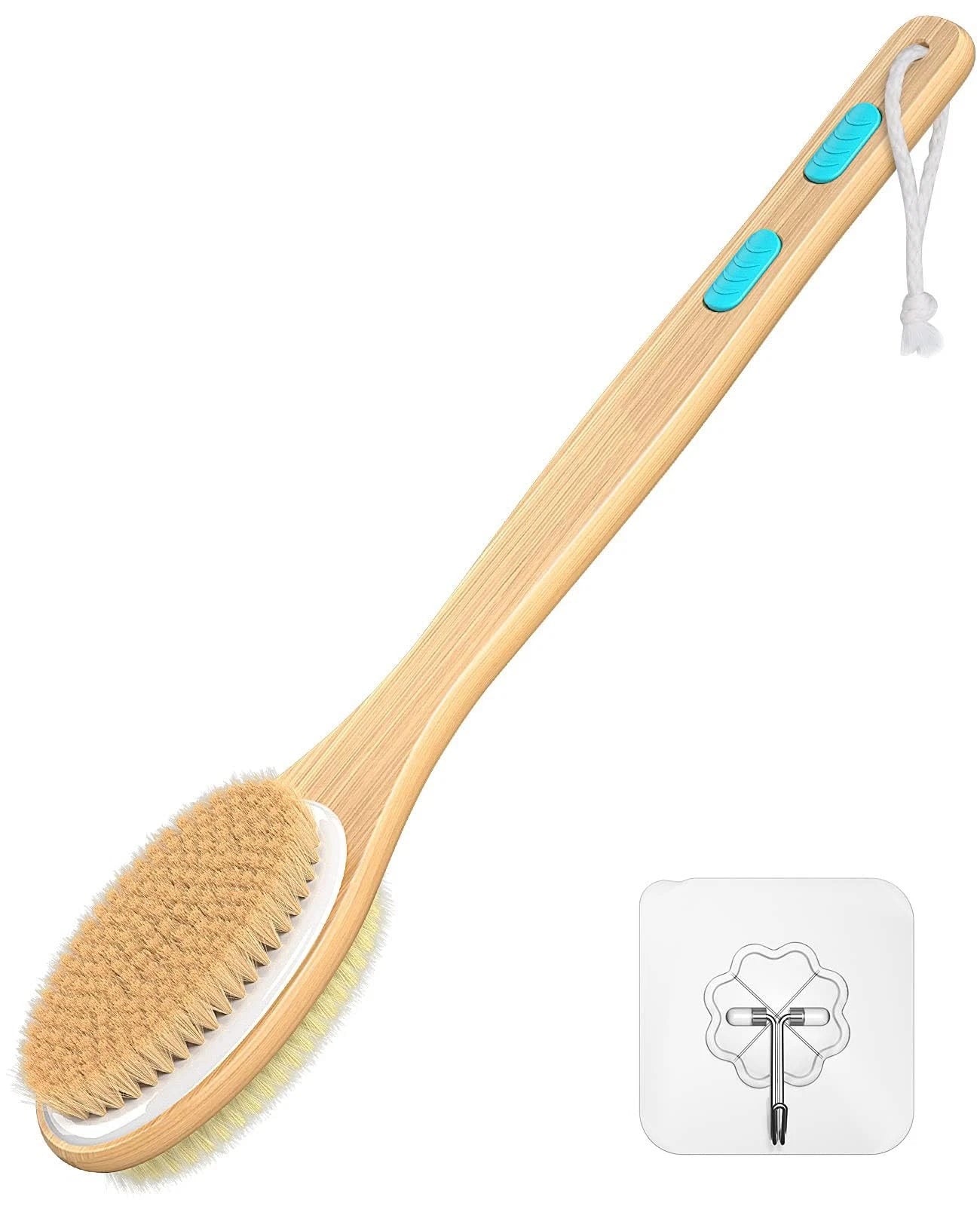 ManLinKei Back Scrubber for Shower Long Handle Dual-Sided Shower Brush with S...