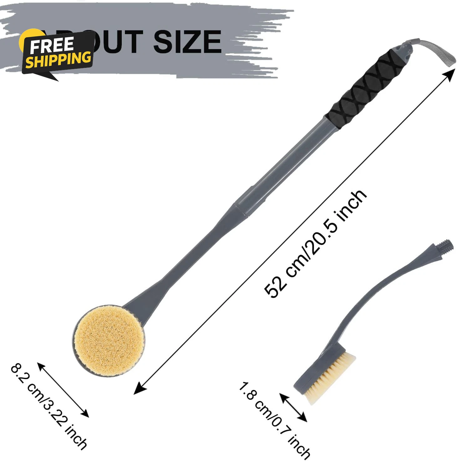 Back Scruber for Shower,20.5 Bath Brush Long Handle for Deep Cleaning,Back Brush