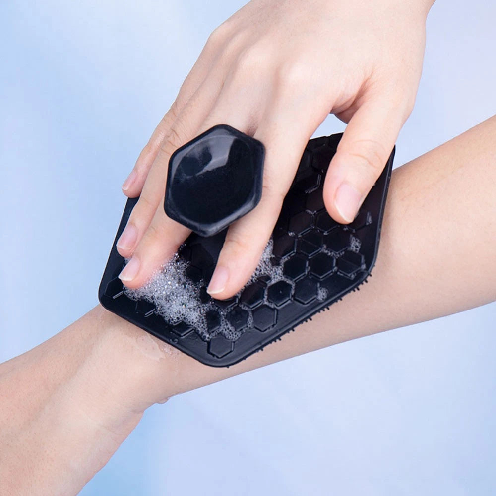 Silicone Bath Body Brush Shower Scrubber Exfoliating Cleaning Massage Skin CW