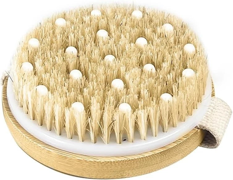 Bamboo Dry Body Brush Shower Brushing Removes Dry Skin