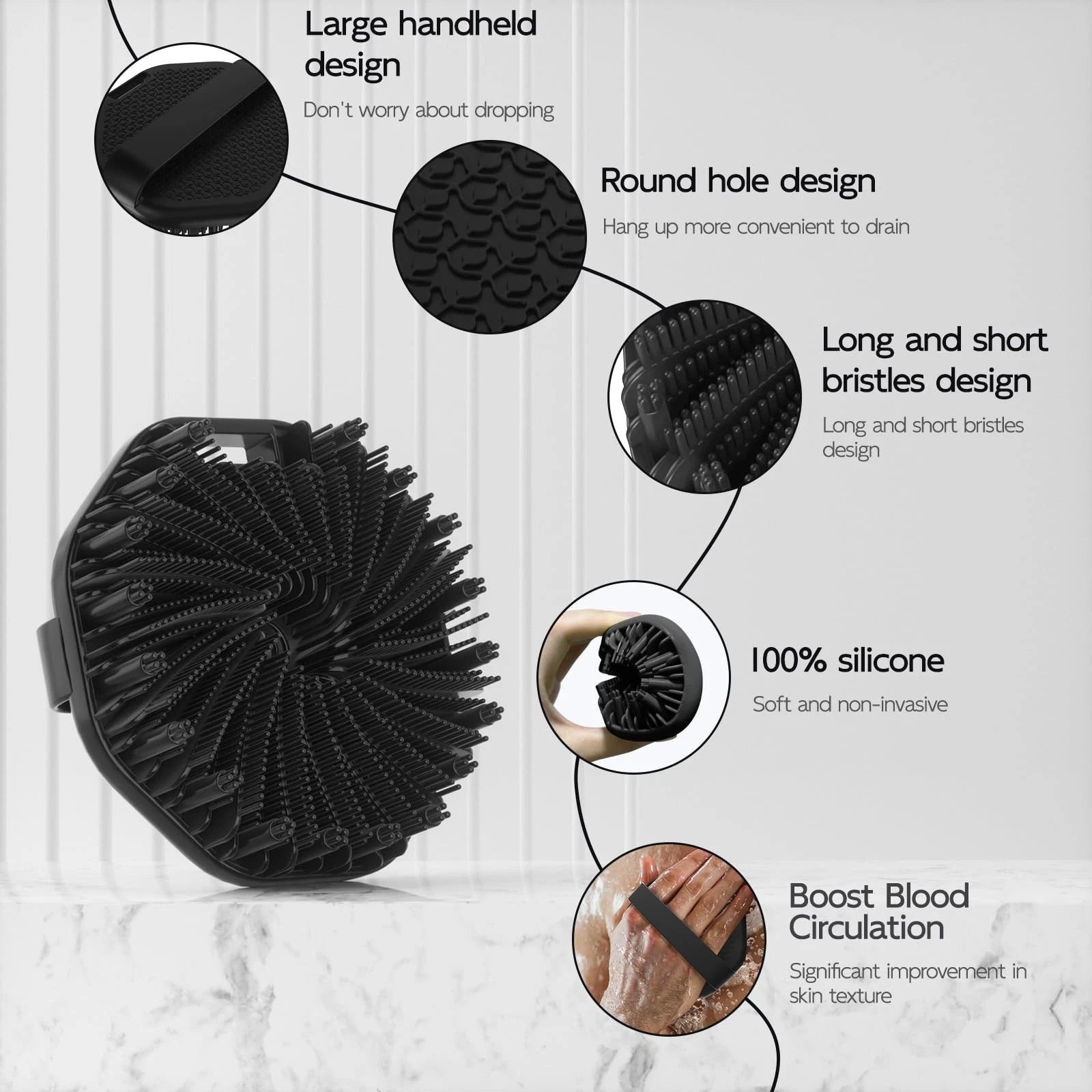 Silicone Body Scrubber, Exfoliating Body Wash Scrubbers Exfoliator, Shower Bo...