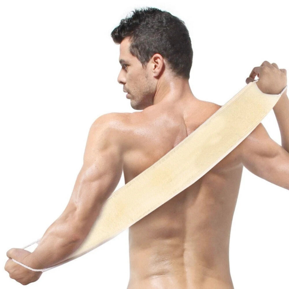 Body Back Bath Strap Scrubber Exfoliating Loofah Shower Sponge Brush Spa Loofa