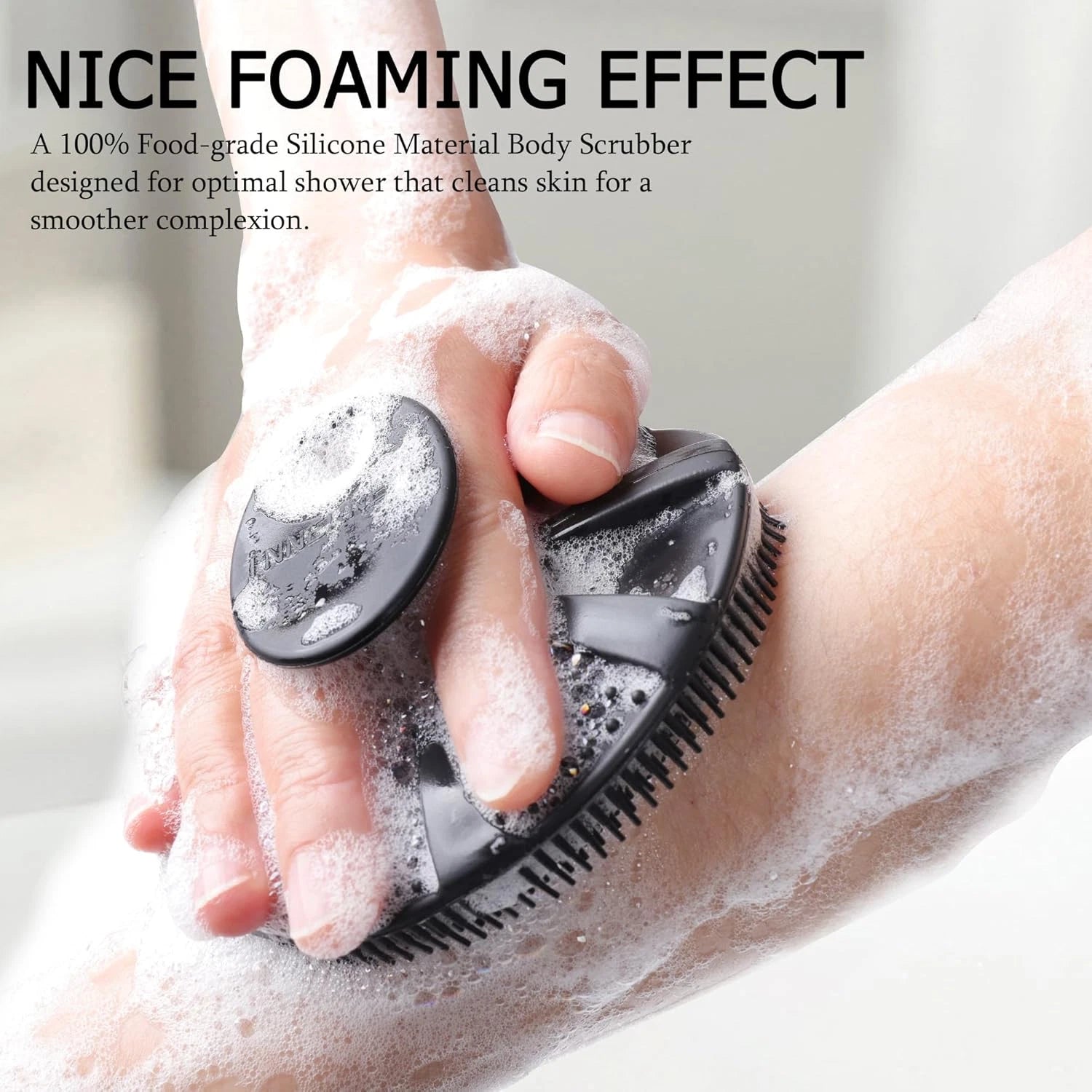 Food-Grade Soft Silicone Body Scrubber Shower Brush Handheld Cleansing Skin Brus