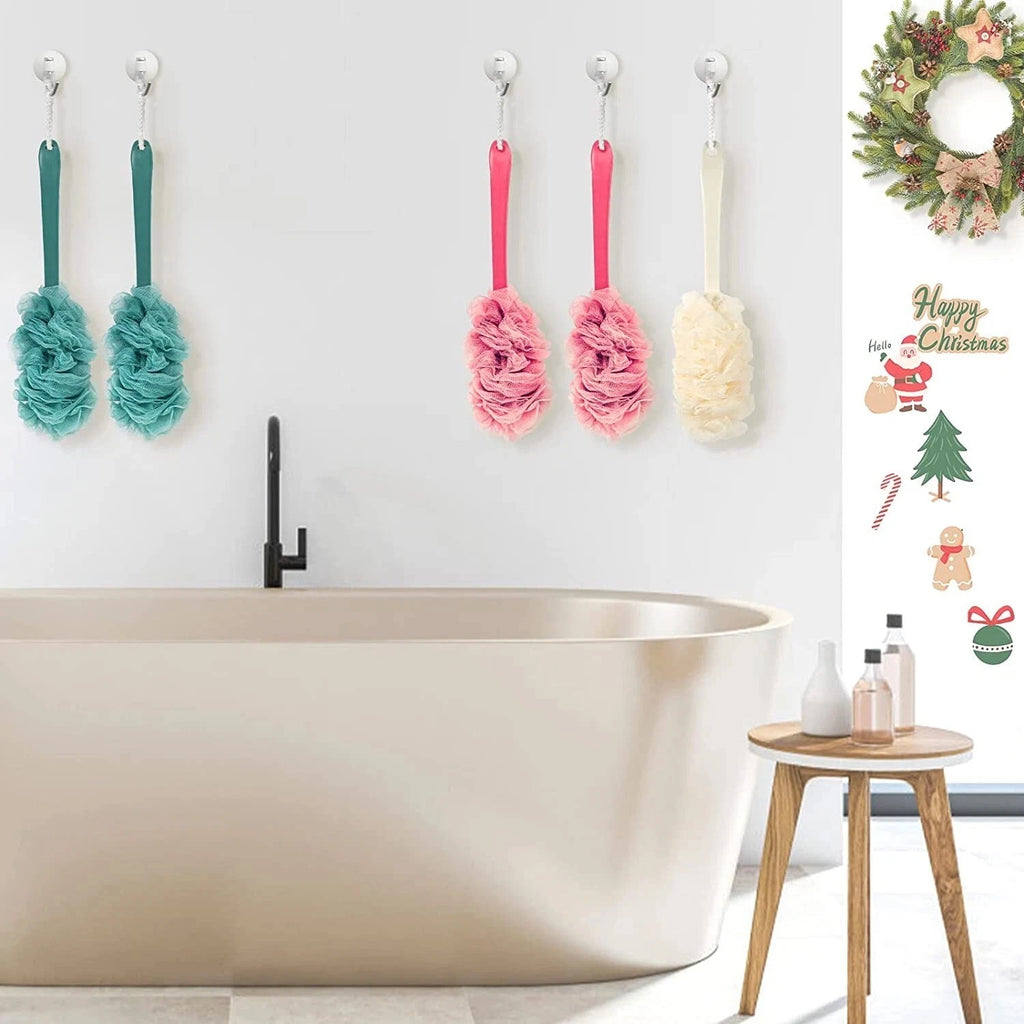 2Pack Back Scrubber for Shower,  Loofah on a Stick as Shower Brush Exfoliating