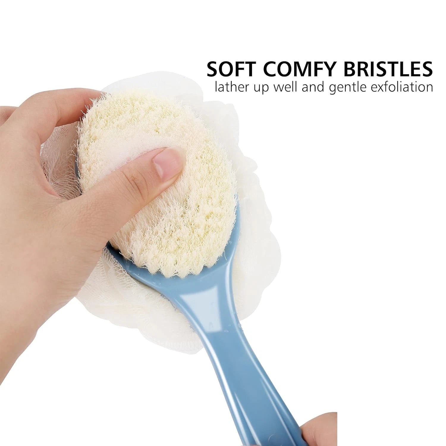 Luxurious Shower Body Brush: Dual Bristles & Loofah for Ultimate Exfoliation