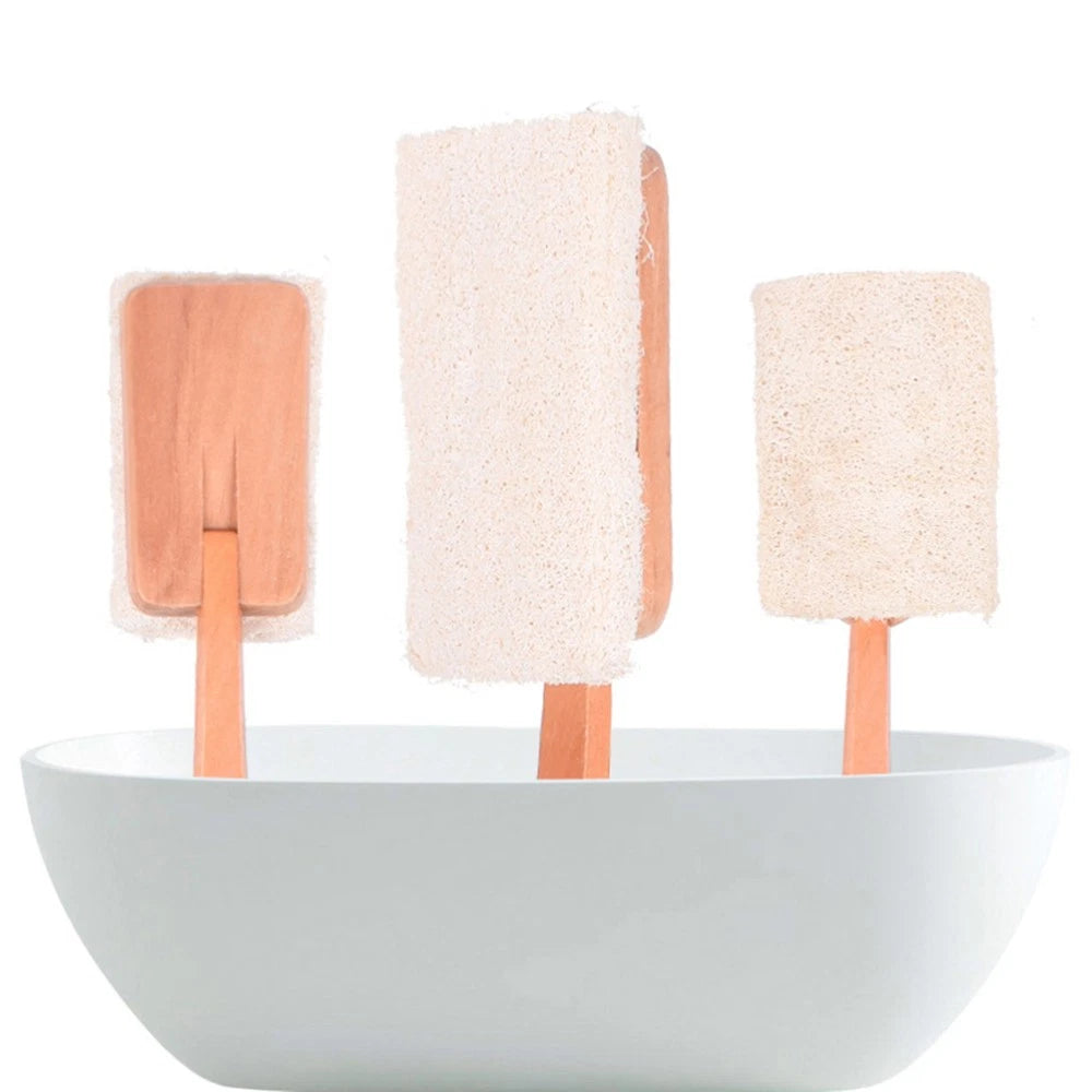 Loofah Bath Brush Body Exfoliator Scrubber Hand Held for Bathing
