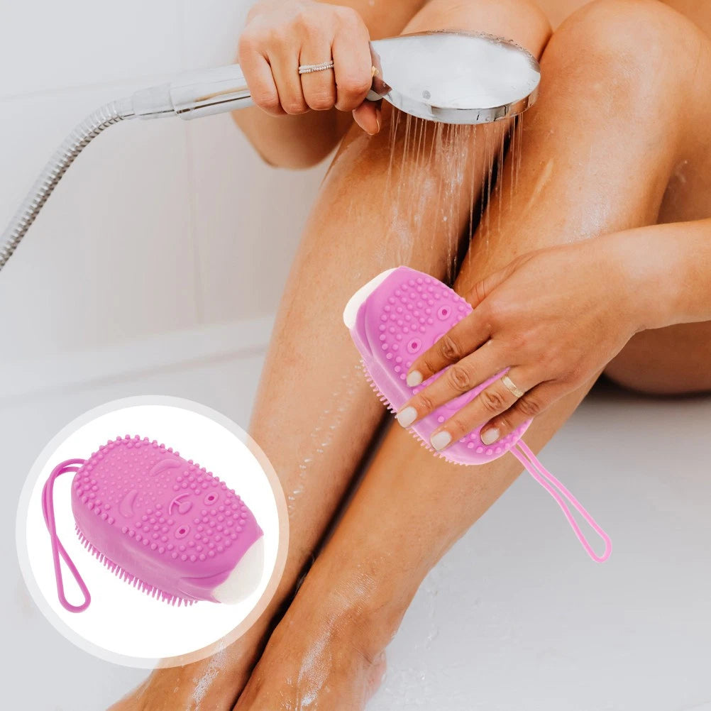 Automatically Soak Bath Scrub Silicone Bath Brush Without Soap Purple