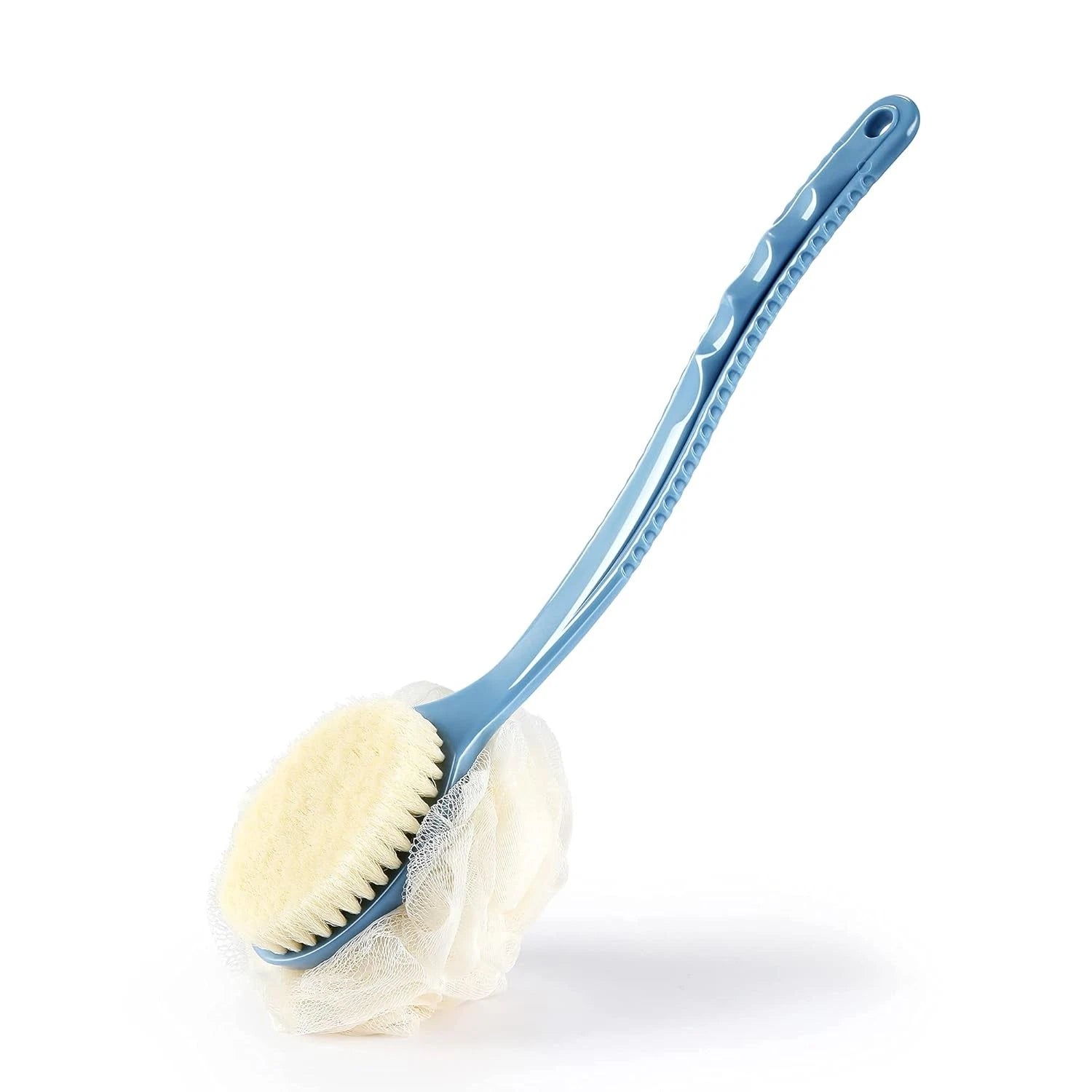 Shower Body Brush with Bristles and Loofah,Back Scrubber Bath Mesh Sponge