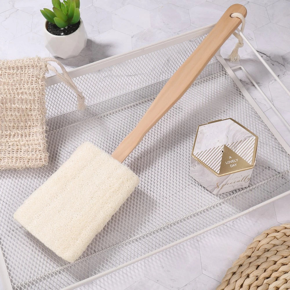 Loofah Bath Brush Work Body Exfoliator Scrubber Skin for Dry Brushing