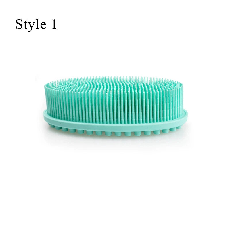 Bath Brush Scalp Massager Silicone Bristles Body Scrubber Washing Comb Bath Tool