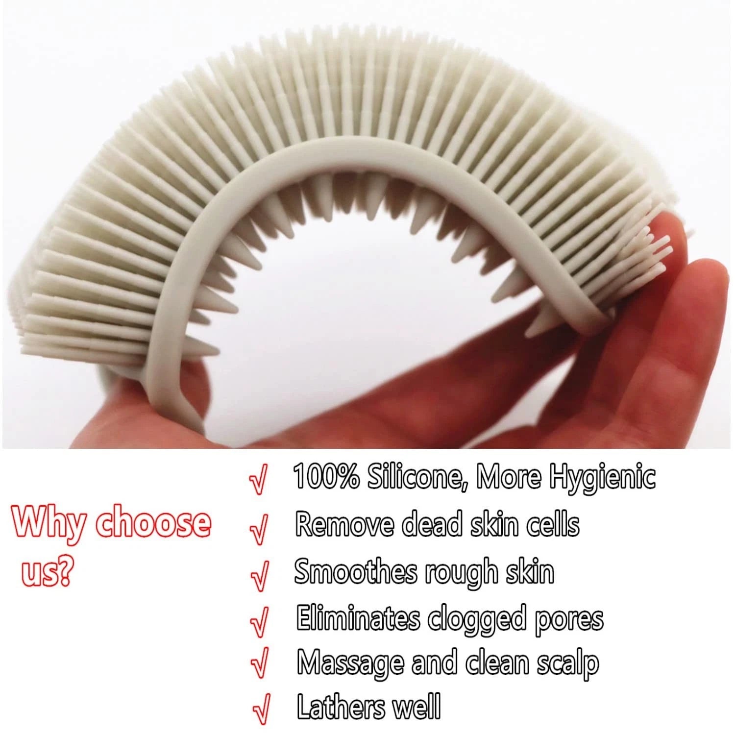 2Pack Dual Sided Silicone Body Scrubber for Exfoliating, Shower&Scalp Massage...