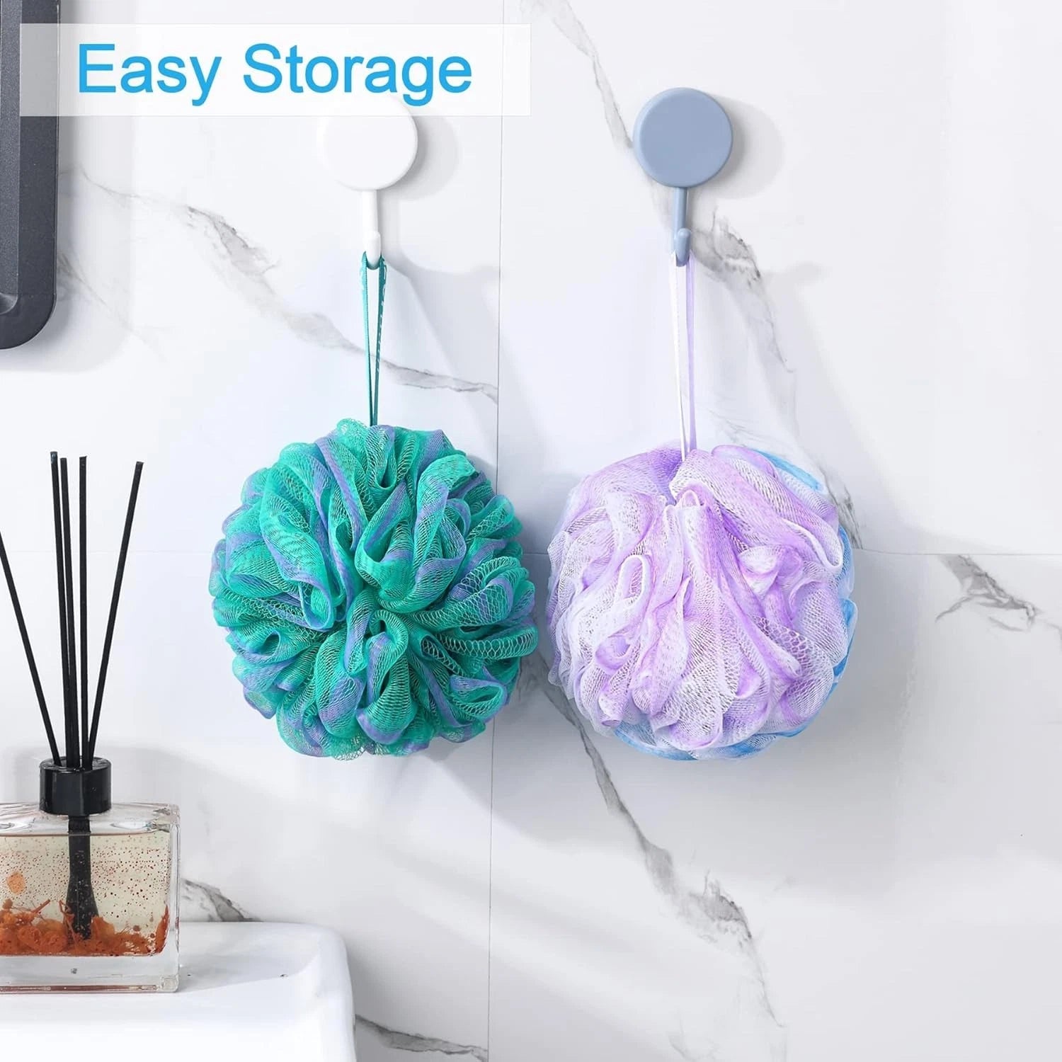 Luxury Exfoliating Loofah Sponge Set of 4 - Extra Large, Colorful Body Scrubbers