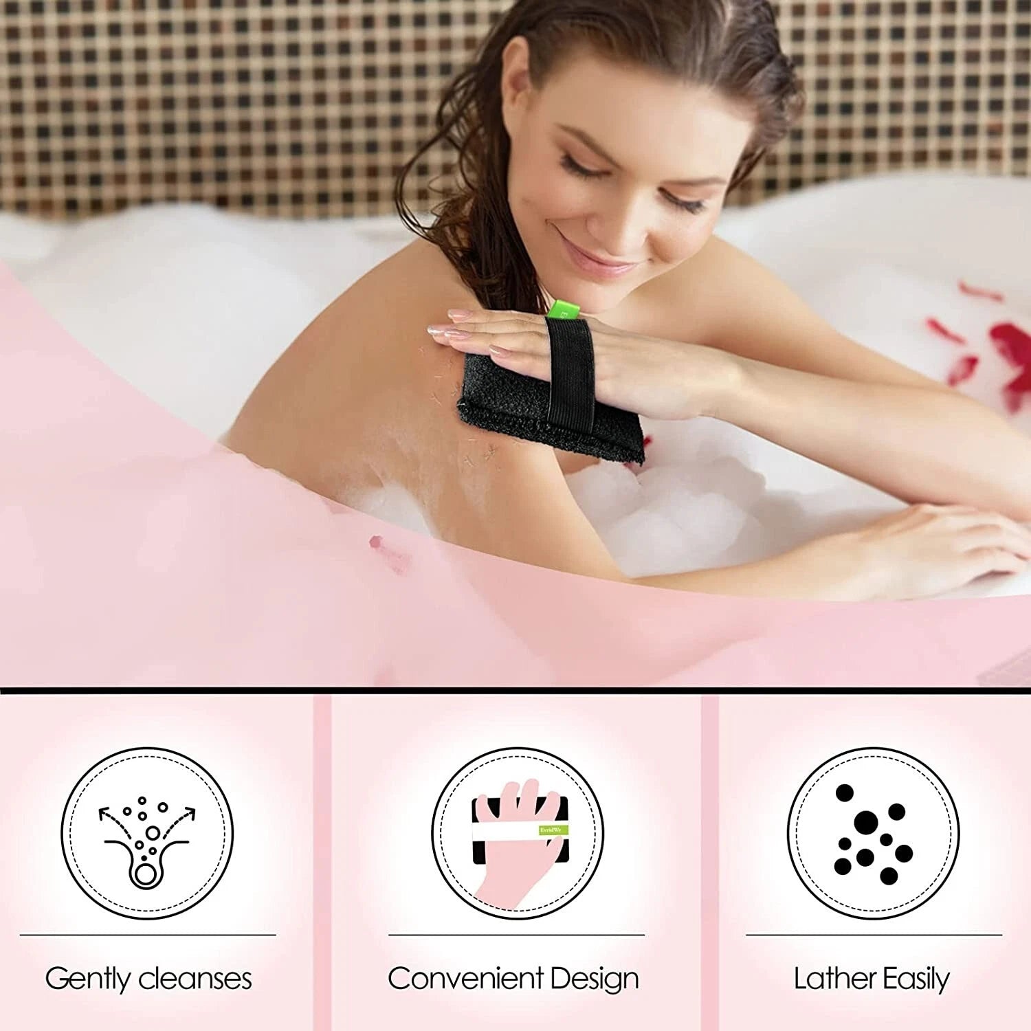 EvridWear Exfoliating Bath Sponge, Daily Skincare Body Scrubbers 3 Value Pack
