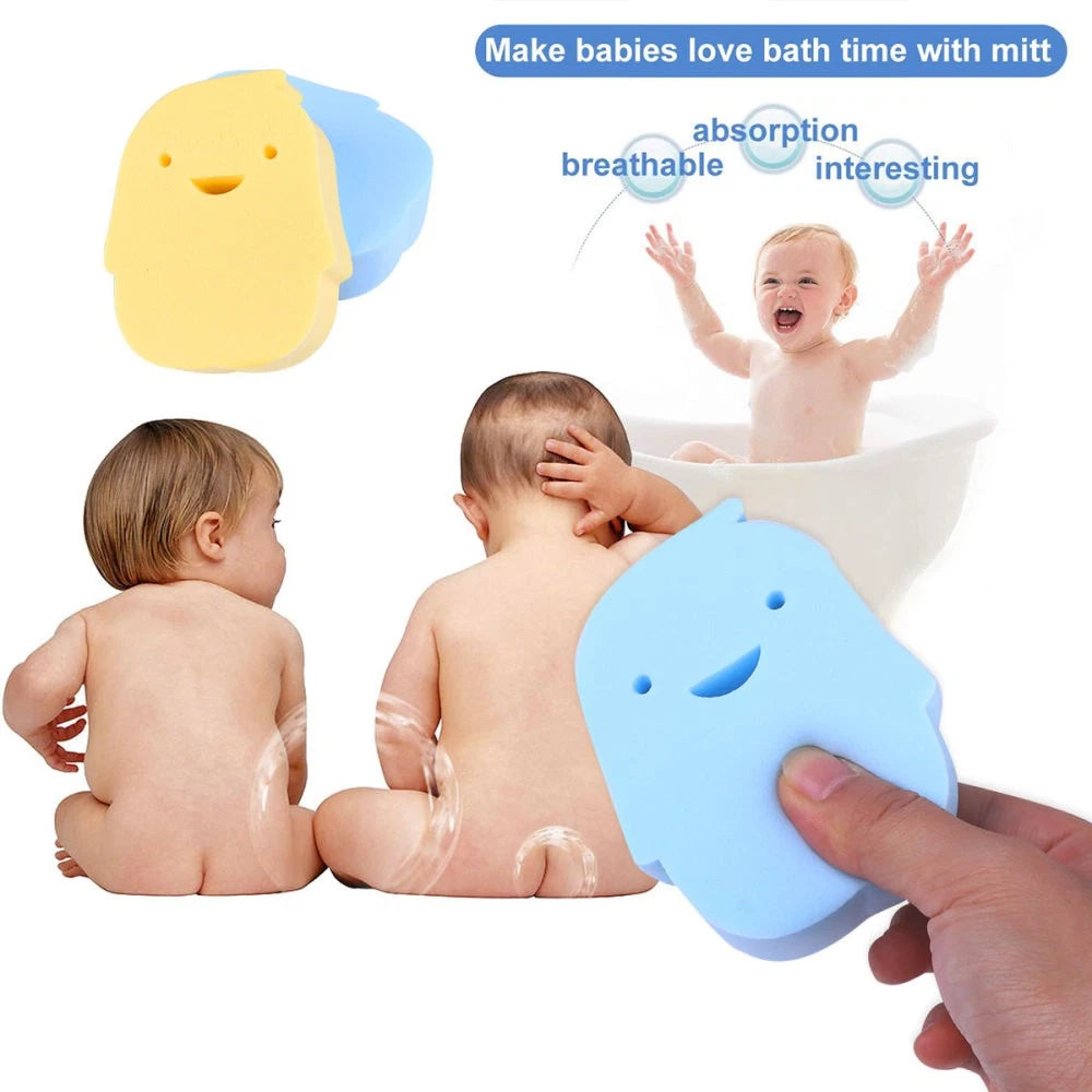 2 Pcs PVA Infant Shower Sponge Baby Bath Rubbing Scrubber Body Bath Brush