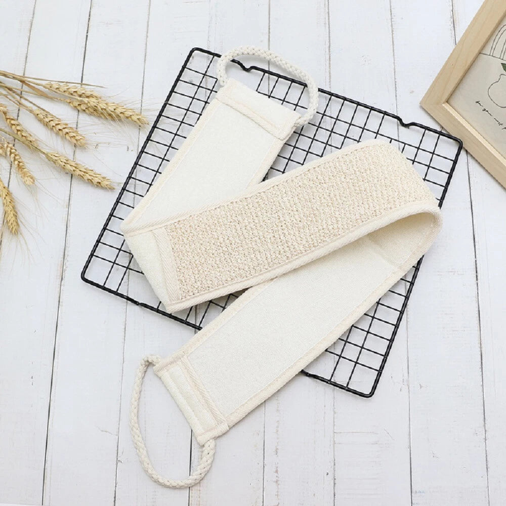 Body Back Bath Strap Scrubber Exfoliating Loofah Shower Sponge Brush Spa Loofa