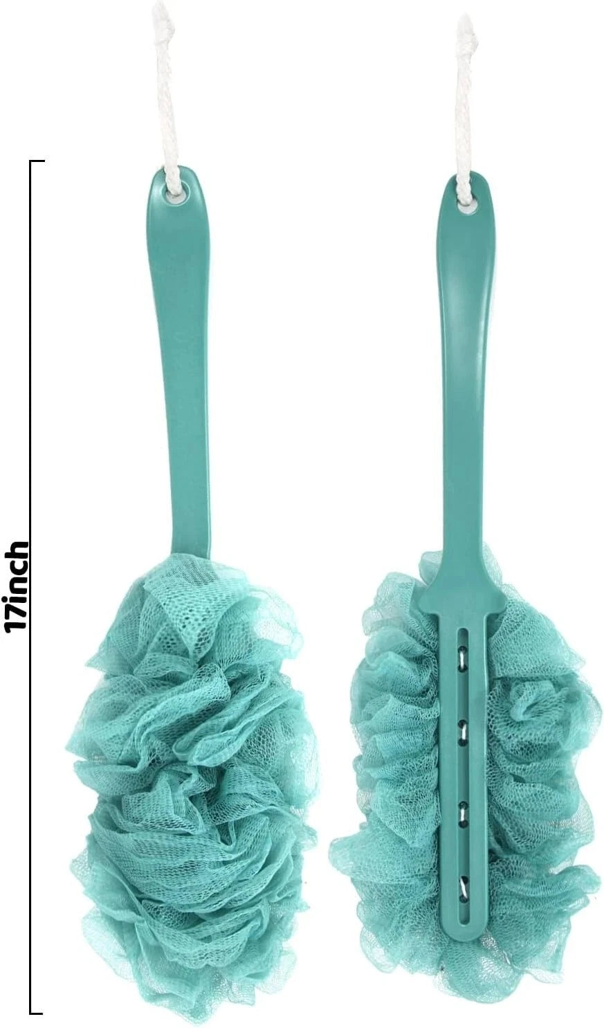 2Pack Back Scrubber for Shower,  Loofah on a Stick as Shower Brush Exfoliating