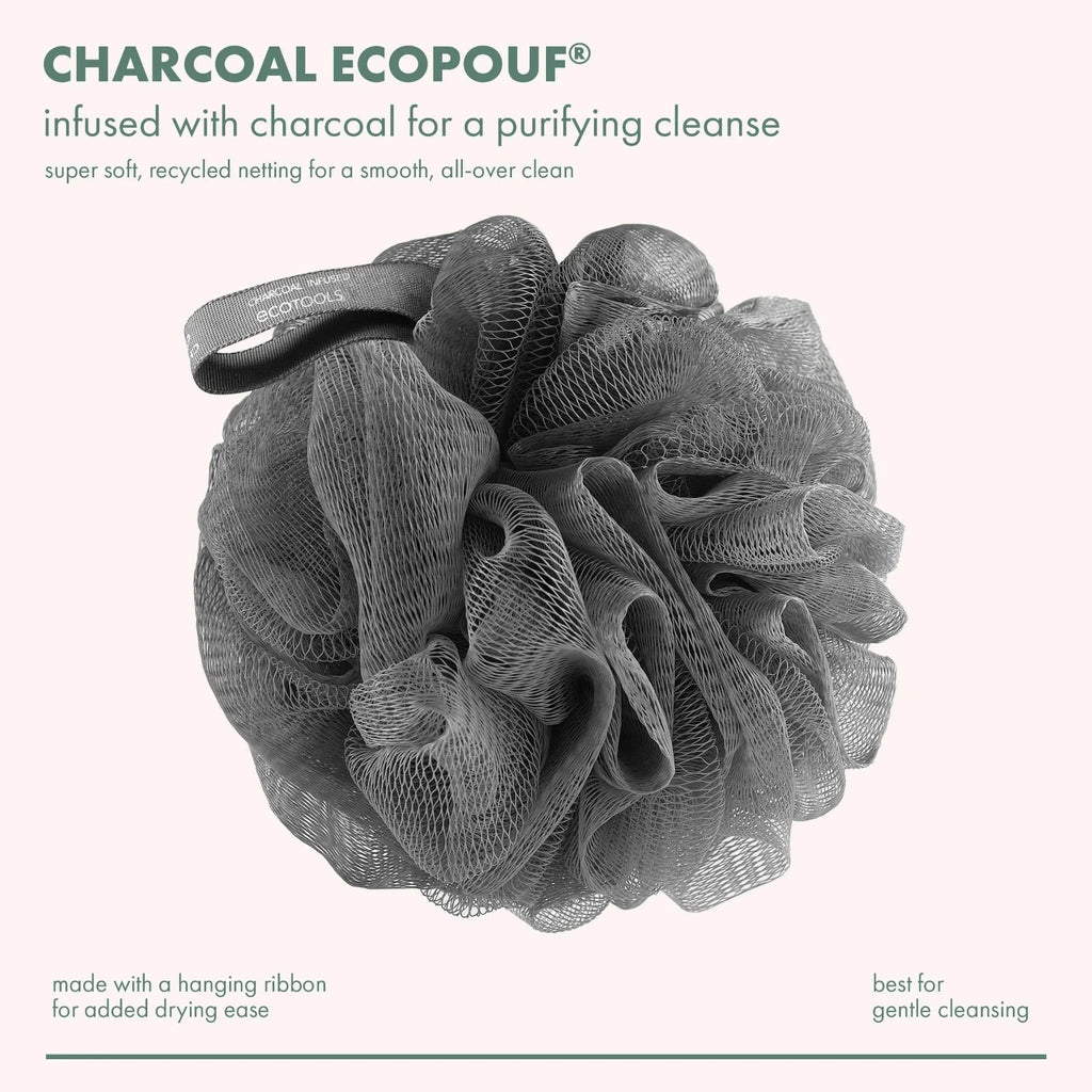 EcoTools Charcoal Bath Sponge, Black Loofah for Body Cleansing & Exfoliating, fo