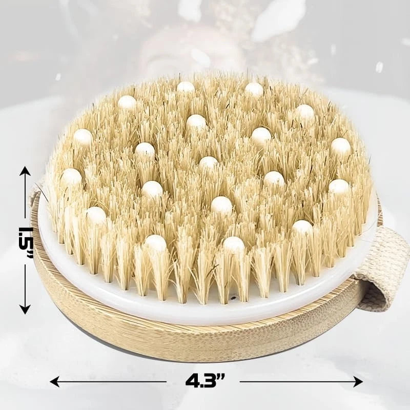 Bamboo Dry Body Brush Shower Brushing Removes Dry Skin