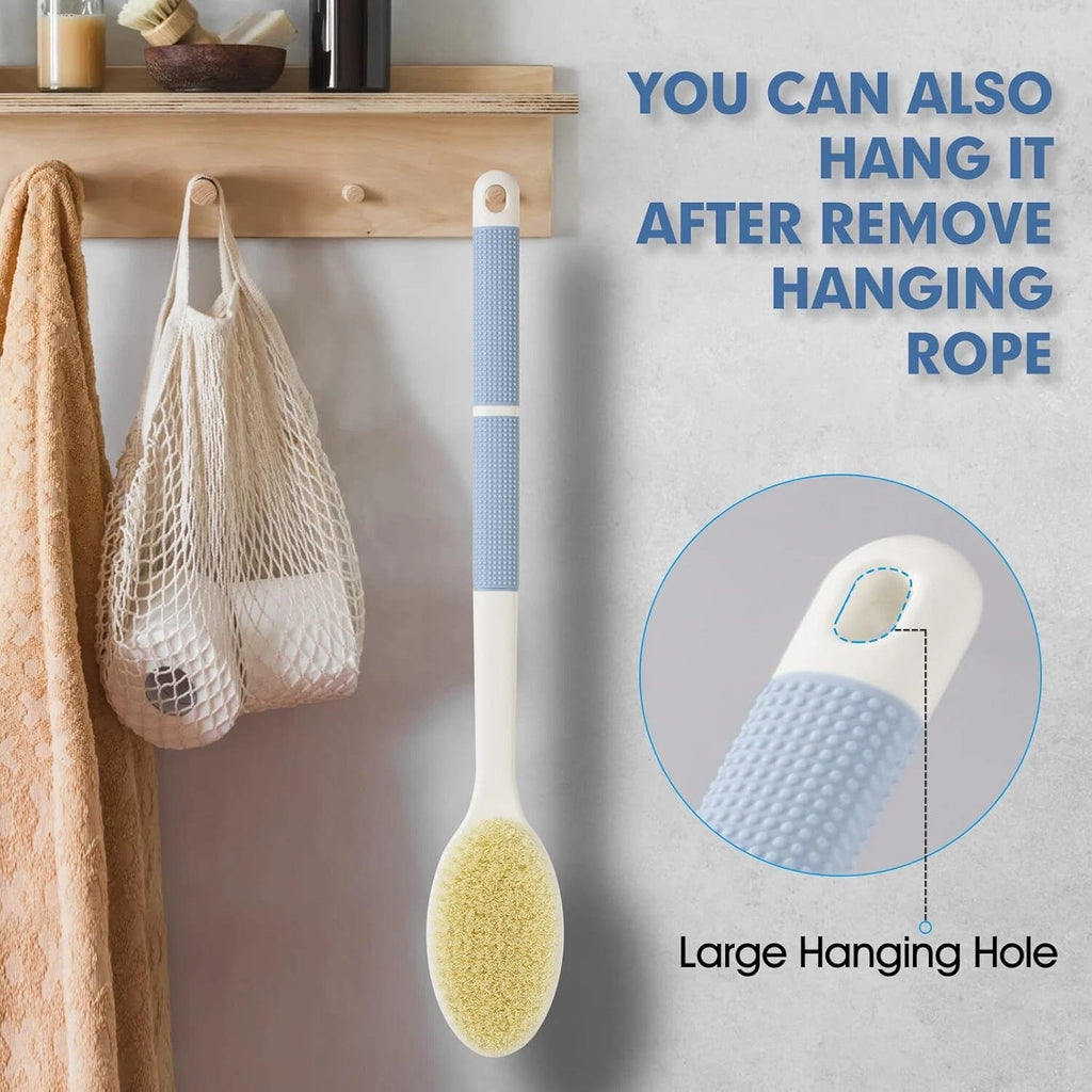 Back Scrubber Anti Slip for Shower,Back Brush Long Handle with Stiff and Soft