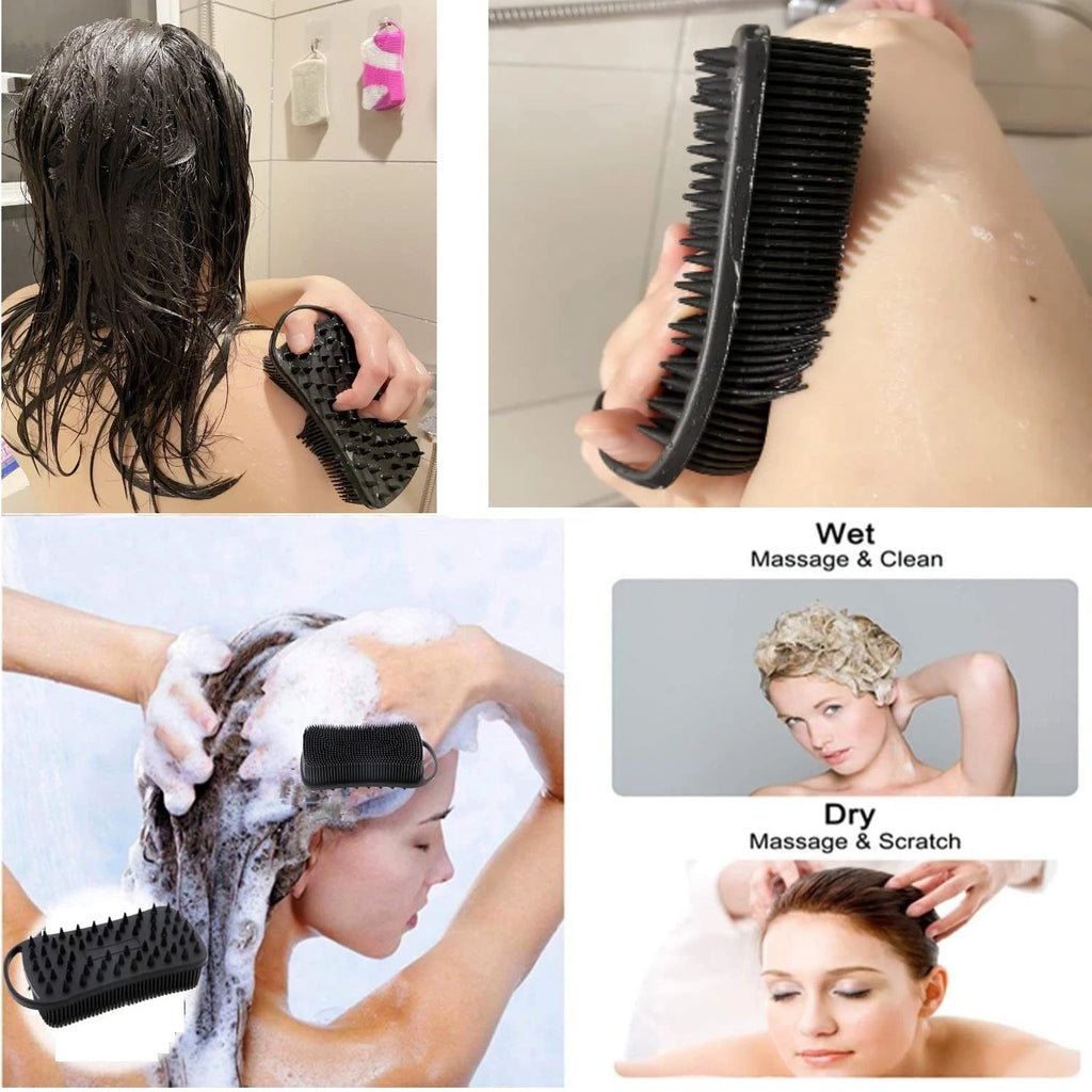 2Pack Dual Sided Silicone Body Scrubber for Exfoliating, Shower&Scalp Massage...