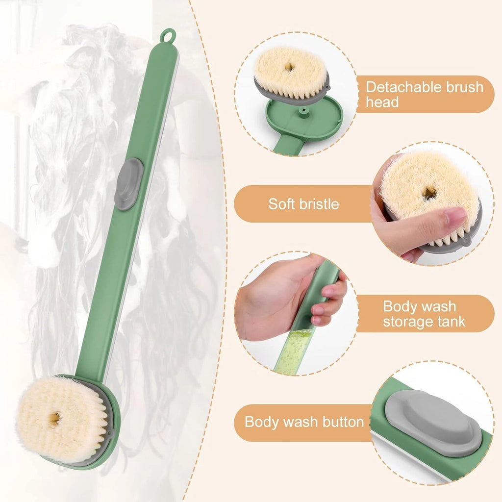 2 Pack Cepillo para el cuerpo de baño con mango largo Exfoliante para la espalda