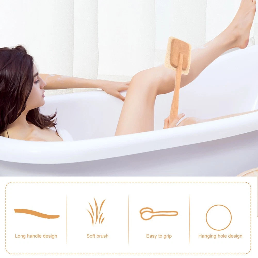 Back Massage Brush Scrubber Shower Body Long Handle Bath Exfoliating