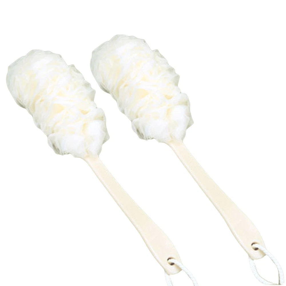 2 Pcs Rub The Back Bath Flowers Body Brush Scrubber with Long Handle