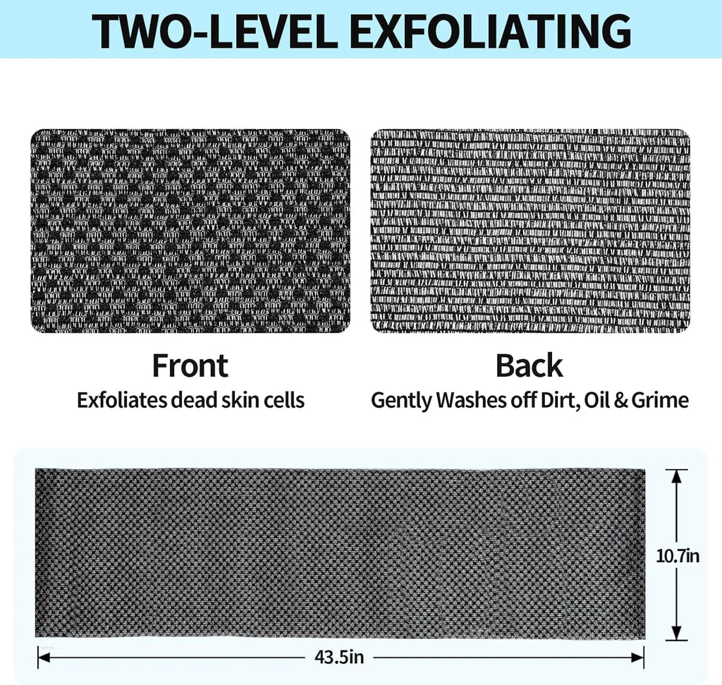 Exfoliating Washcloth Shower Towels, Premium Japanese Exfoliating Body Scrubber,
