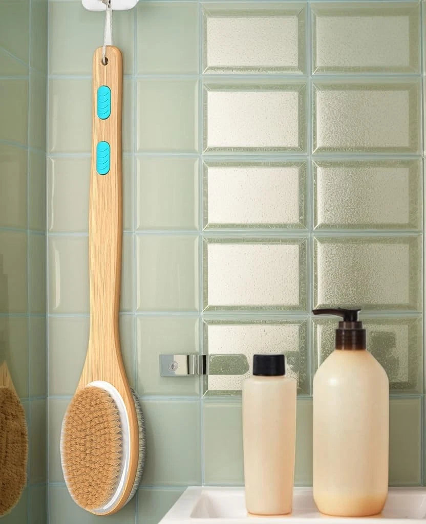 ManLinKei Back Scrubber for Shower Long Handle Dual-Sided Shower Brush with S...