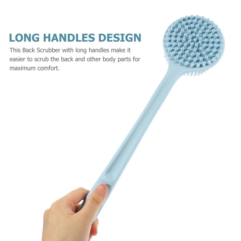 Silicone Bath Brush Man Body Scrubber with Handle Back for Shower