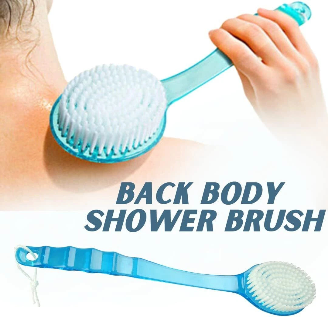 2× Long Handle Back Shower Exfoliating Bath Body Brush Scrubber Massager 14.2 in
