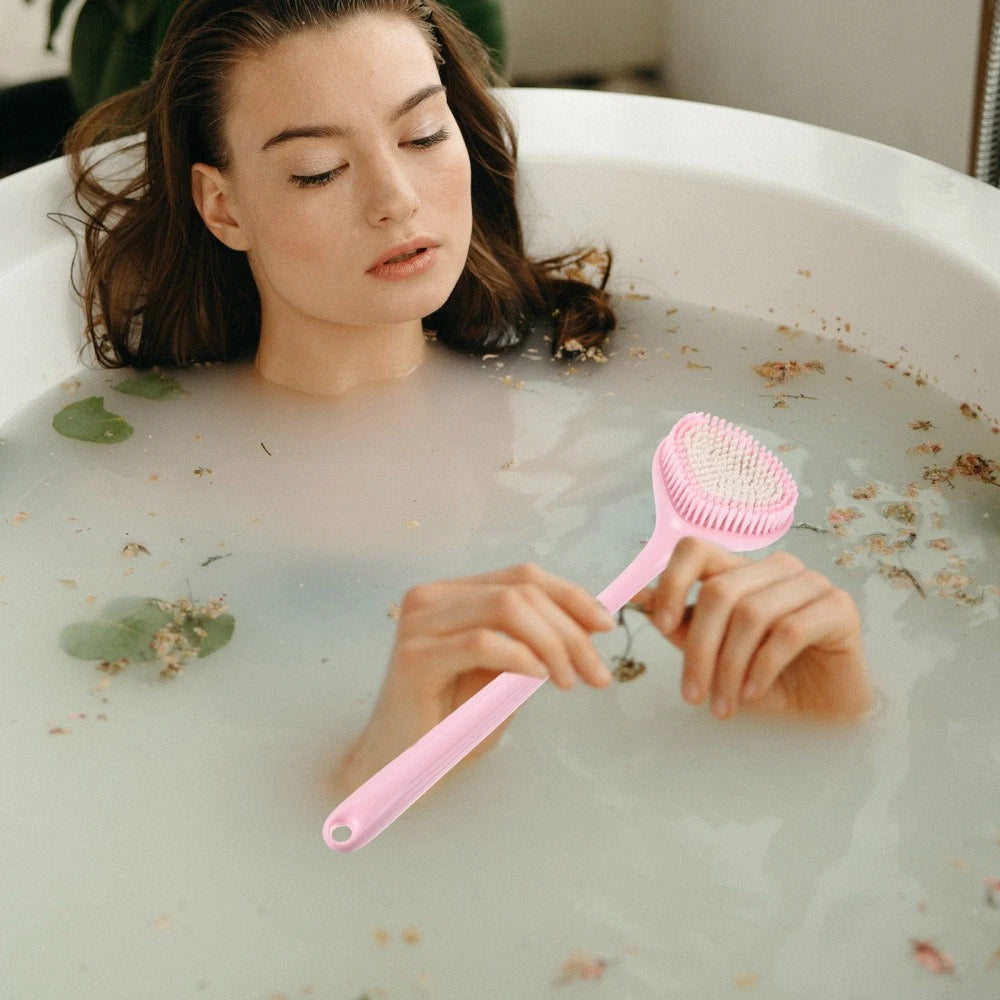 Back Exfoliating Brush Body Bath Brush Portable Back Scrubber Back Lotion