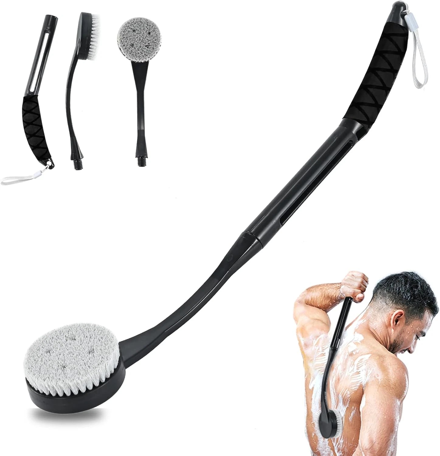 Back Scrubber for Shower,20.5" Bath Brush Long Handle for Deep Clean,Back Brush