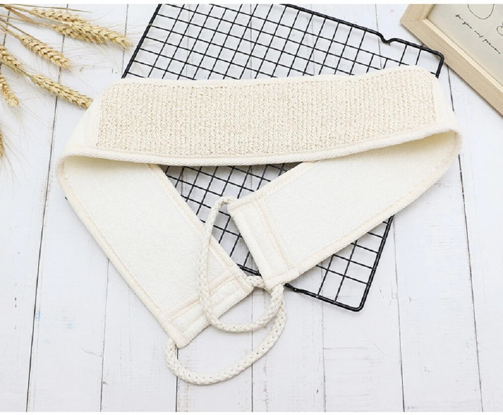 Body Back Bath Strap Scrubber Exfoliating Loofah Shower Sponge Brush Spa Loofa