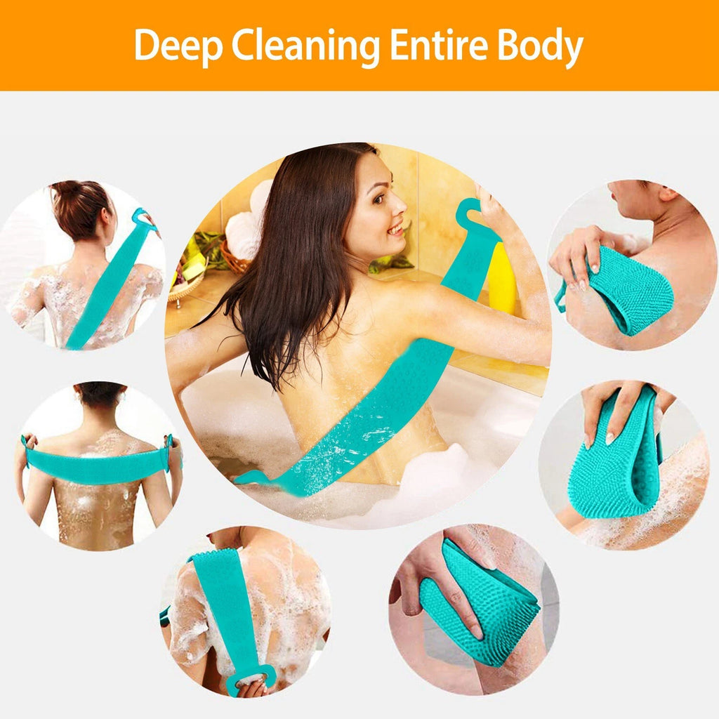 Silicone Body Scrubber Shower Bath Body Brush for Men Women Washer Exfoliating