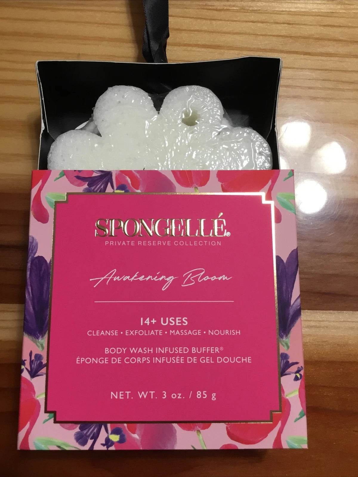 2 X Spongelle AWAKENING BLOOM Infused Buffer Flower Body Bath Sponge 3 Oz New