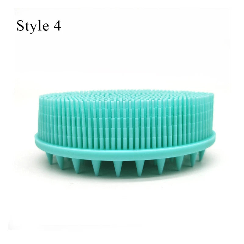 Bath Brush Scalp Massager Silicone Bristles Body Scrubber Washing Comb Bath Tool
