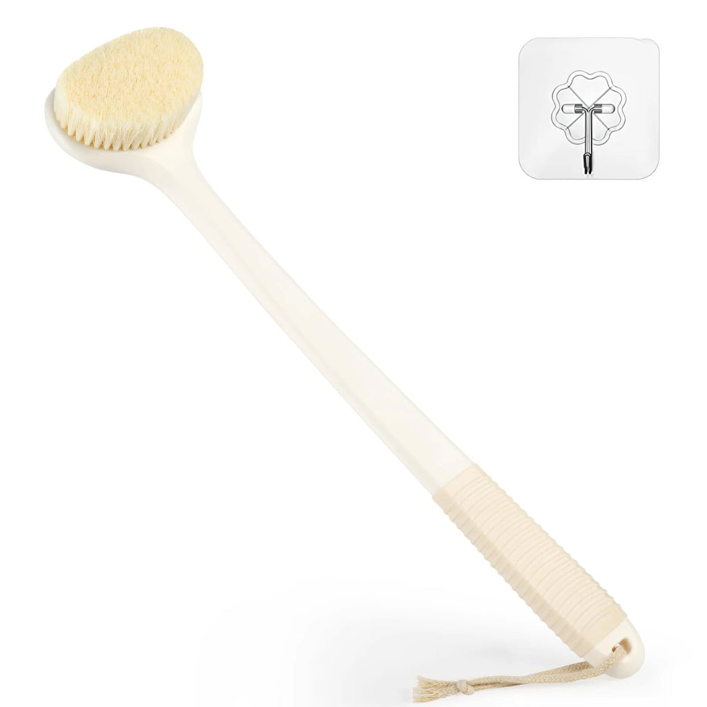 Back Scrubber for Shower Bath Brush with 17-Inch Long Anti-Slip Handle Wet an...
