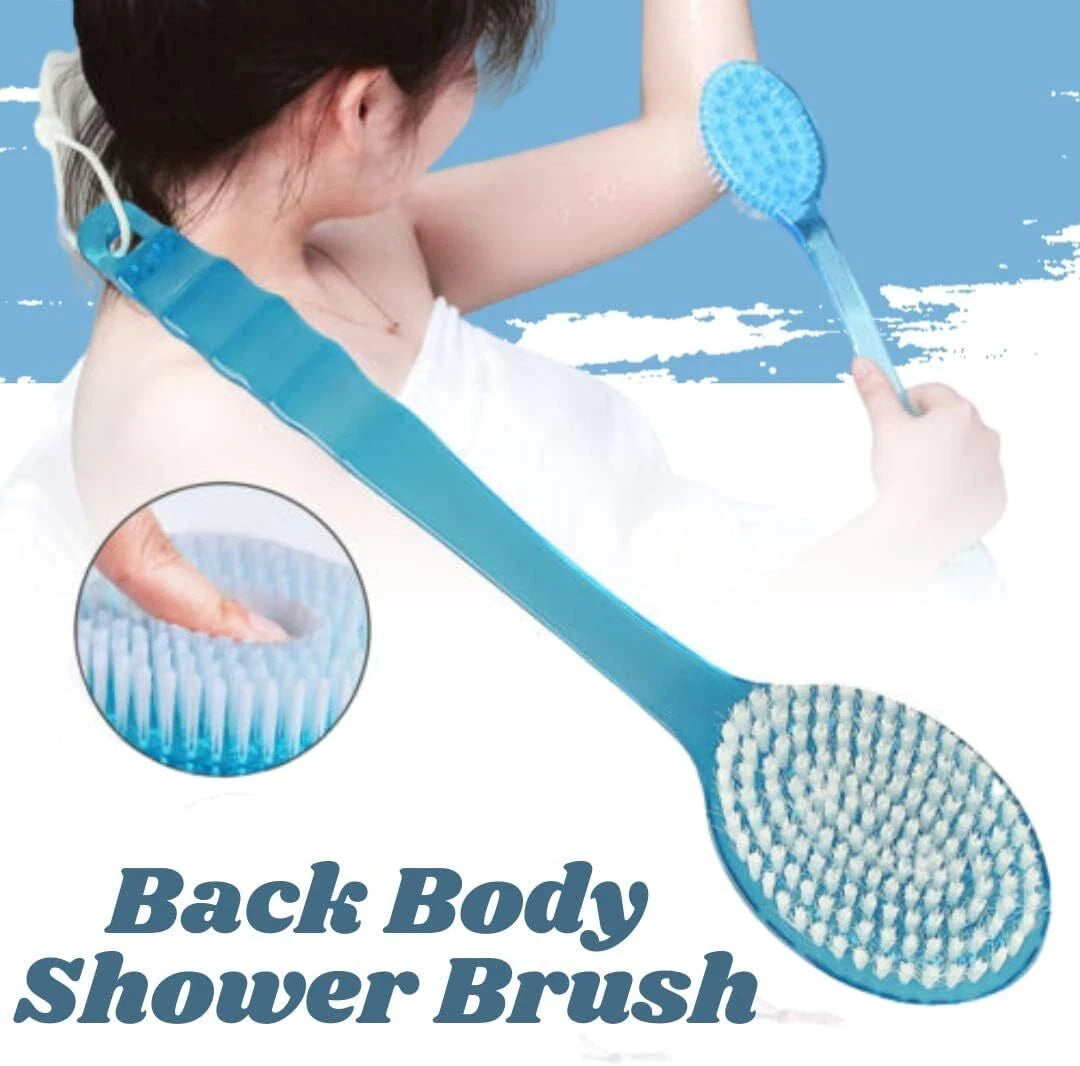 2× Long Handle Back Shower Exfoliating Bath Body Brush Scrubber Massager 14.2 in