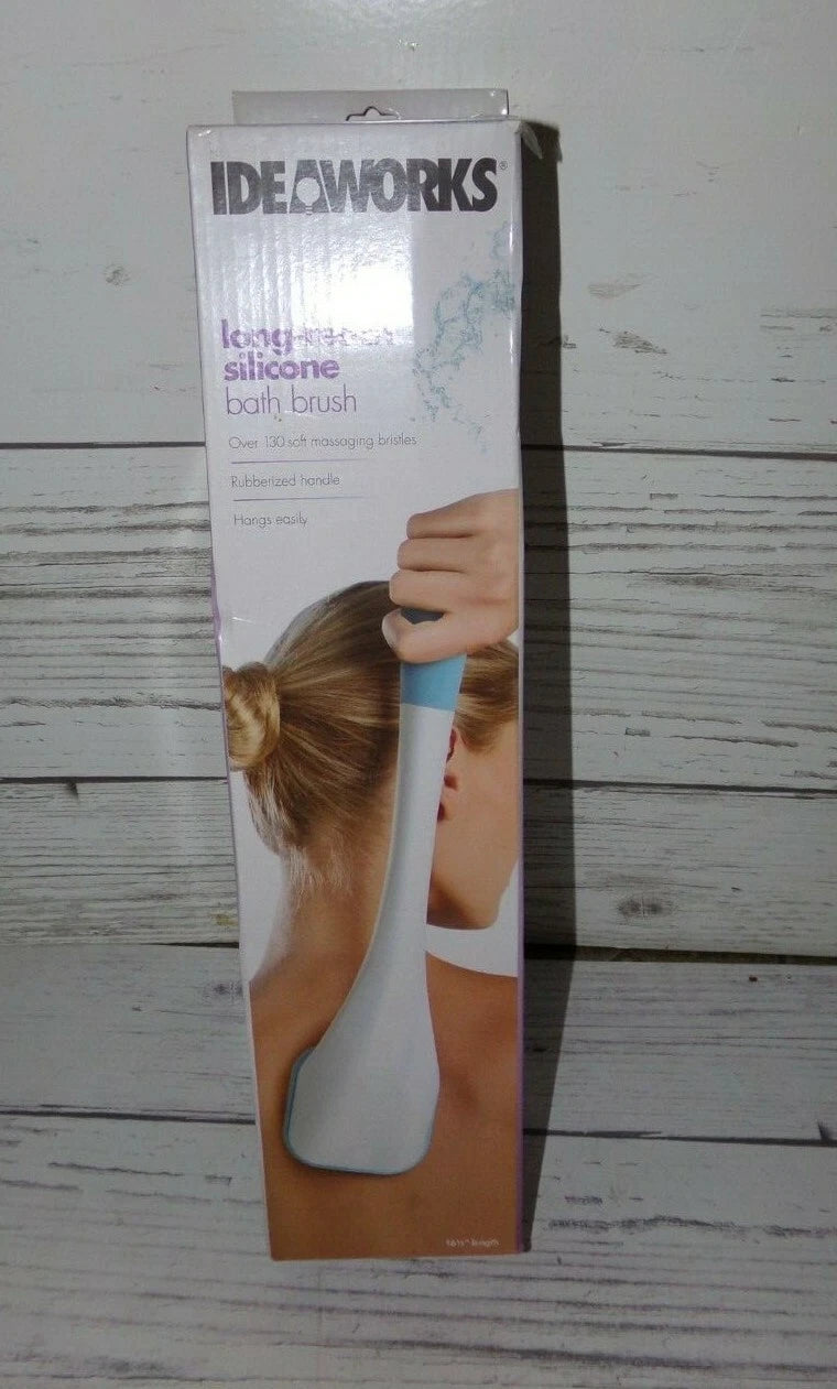 Ideaworks Long-Reach Silicone Bath Brush NEW