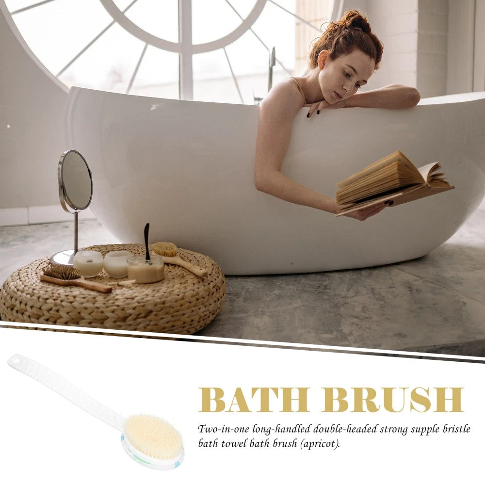 Double-head Shower Brush Man Scrubbing Bath Brushes Long Handle Bathing Use