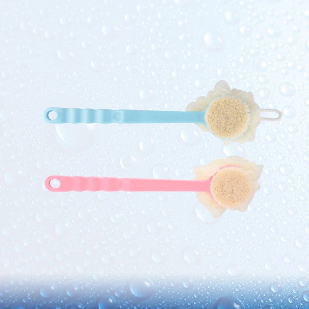 2 Pcs Back Rub Bath Brush Shower Exfoliator Scrubber Flower Bathing Accessories