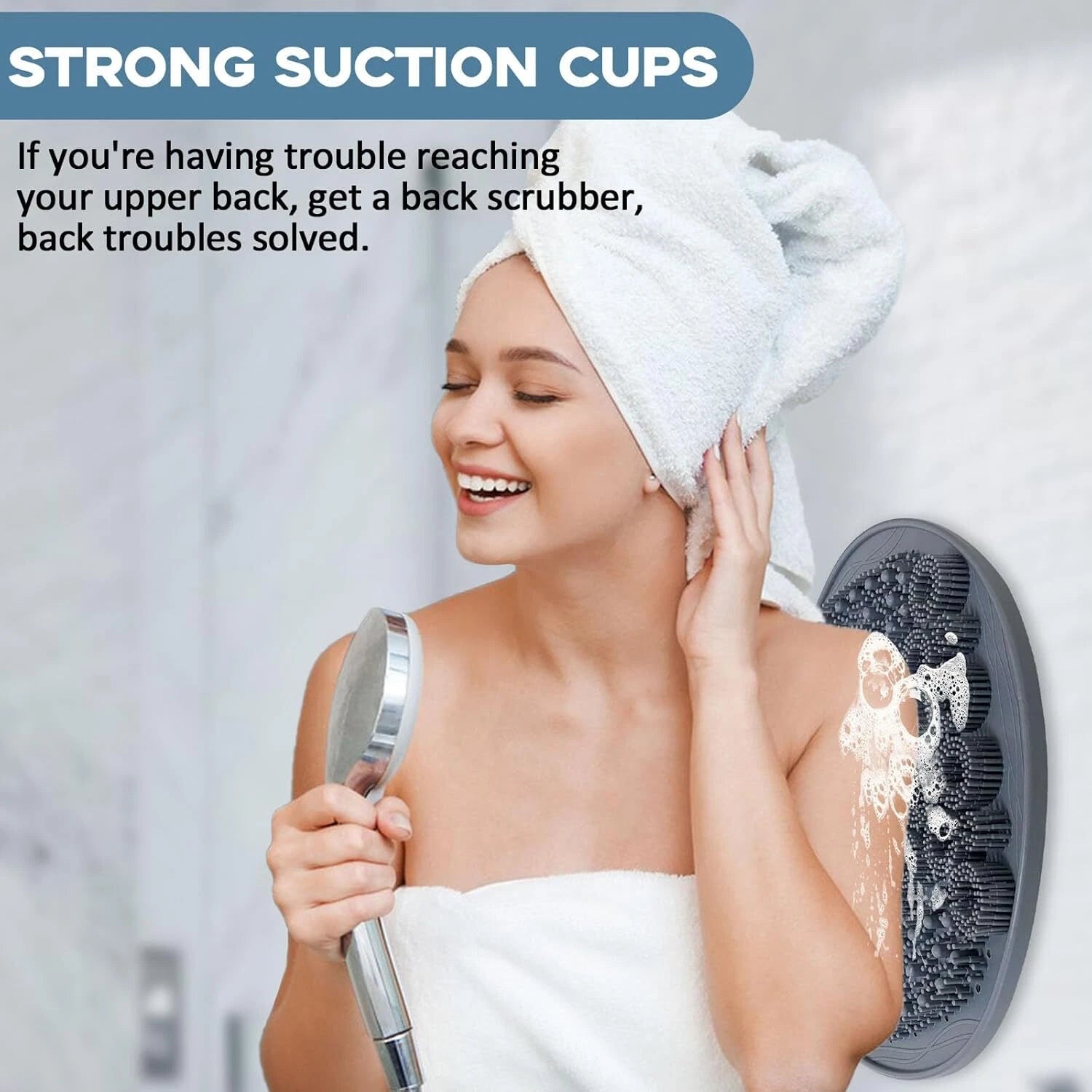 Foot Scrubber Mat Shower Silicone Back Body Exfoliator Massager Washer Non Slip