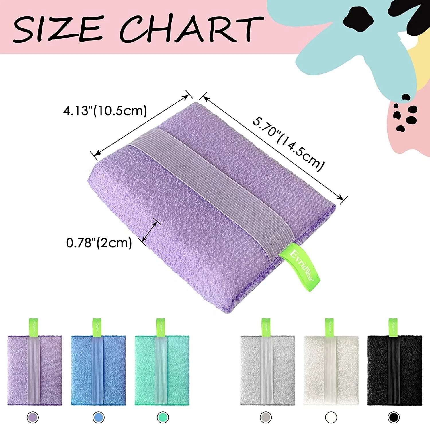 EvridWear Exfoliating Bath Sponge, Daily Skincare Body Scrubbers 3 Value Pack